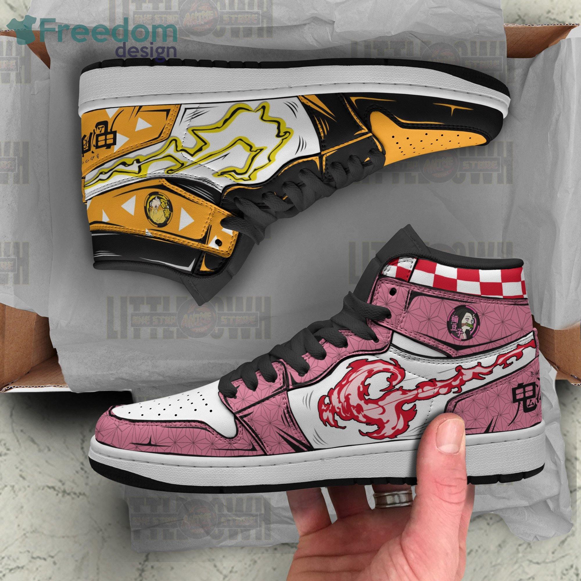 Ideafootwear Nezuko And Zenitsu AJ1 High Sneakers Shoes For Men And Women 1