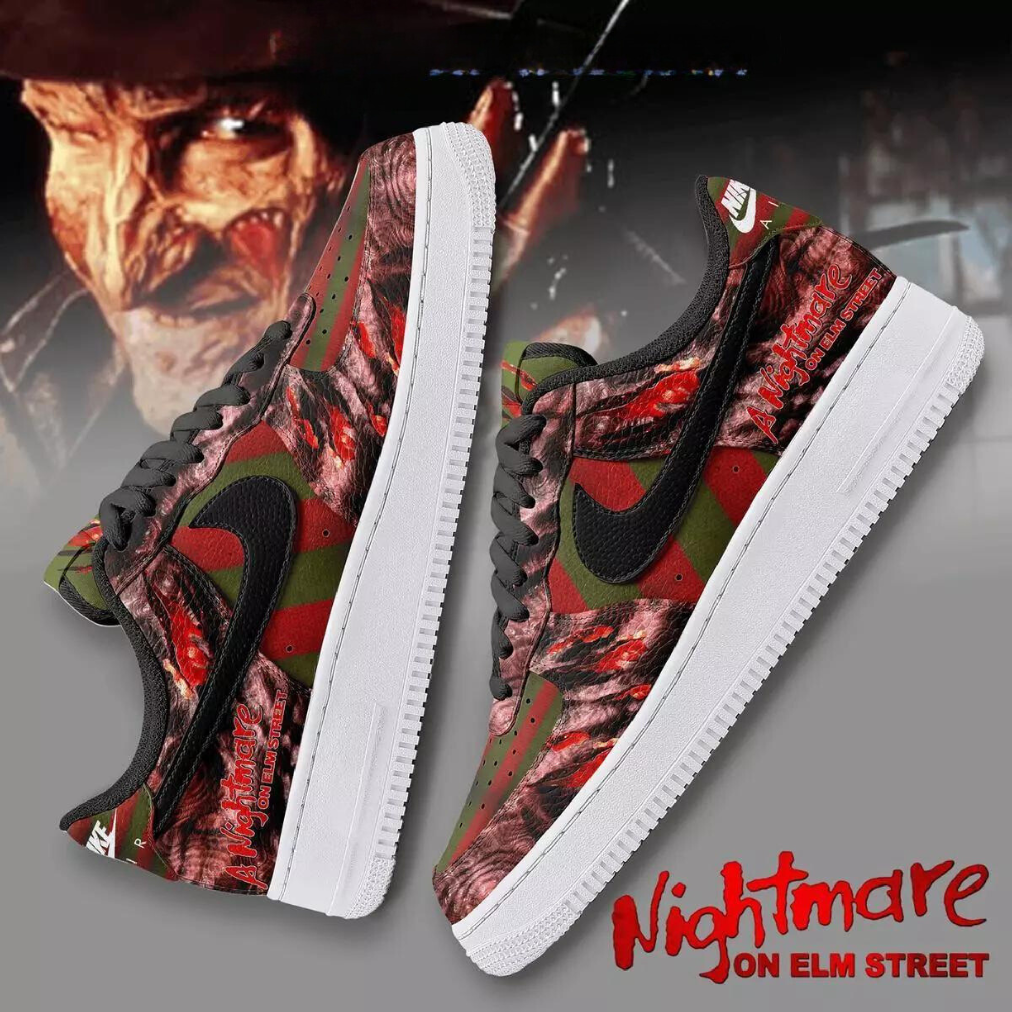 Ideafootwear Nightmare On Elm Street Air Low-Top Sneakers Shoes For Men And Women 1