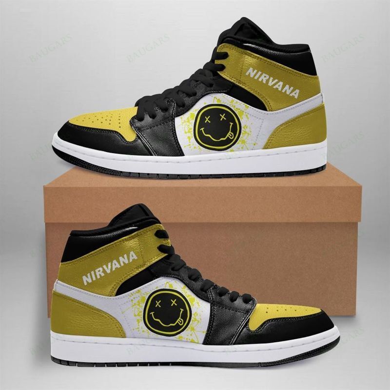 Ideafootwear Nirvana Rock Band AJ1 High Sneakers Shoes For Men And Women 2