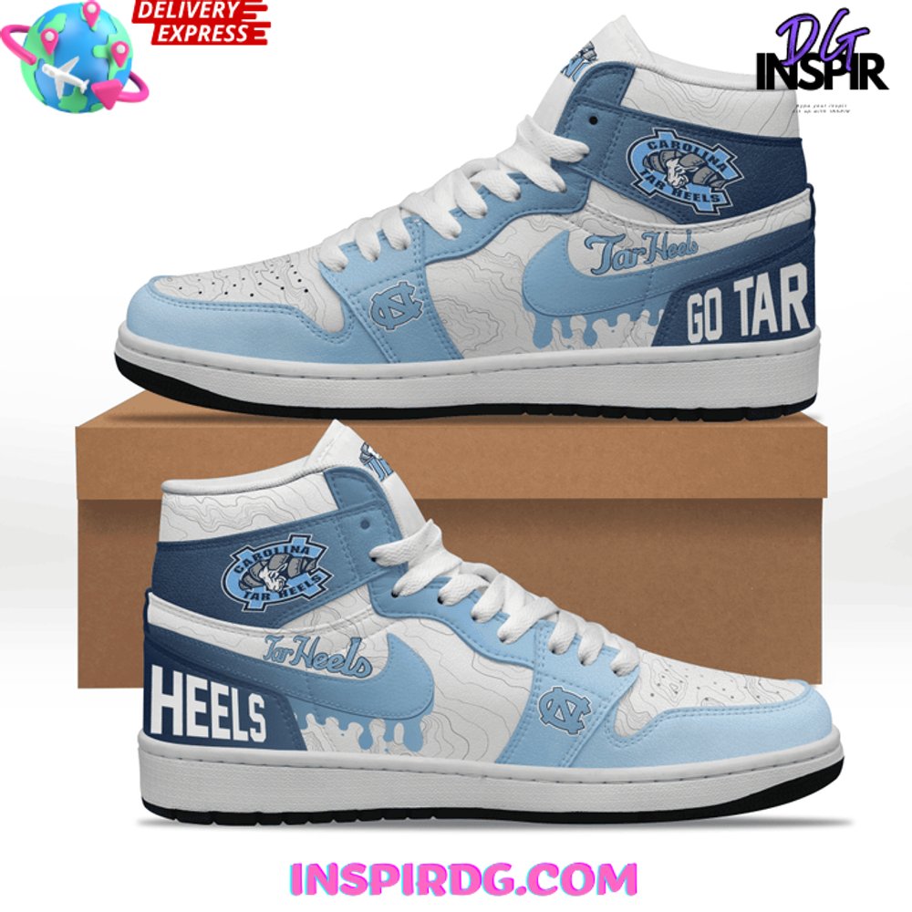 Ideafootwear North Carolina Tar Heels AJ1 High Sneakers Shoes For Men And Women 3
