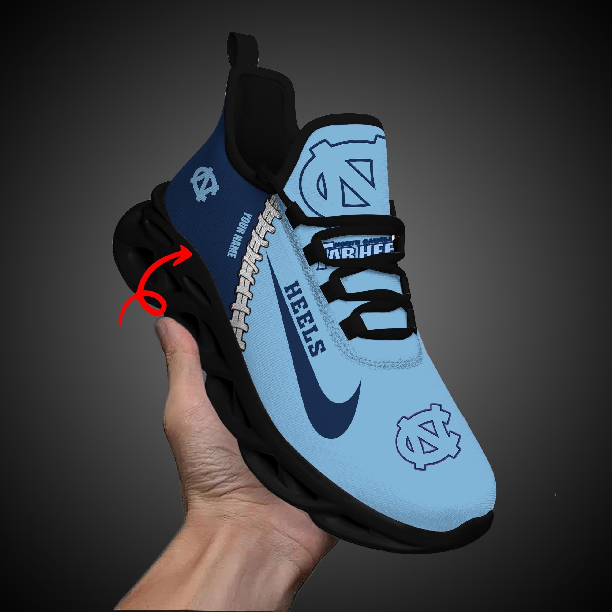 Ideafootwear North Carolina Tar Heels Max Soul Shoes Sneakers For Men And Women 2