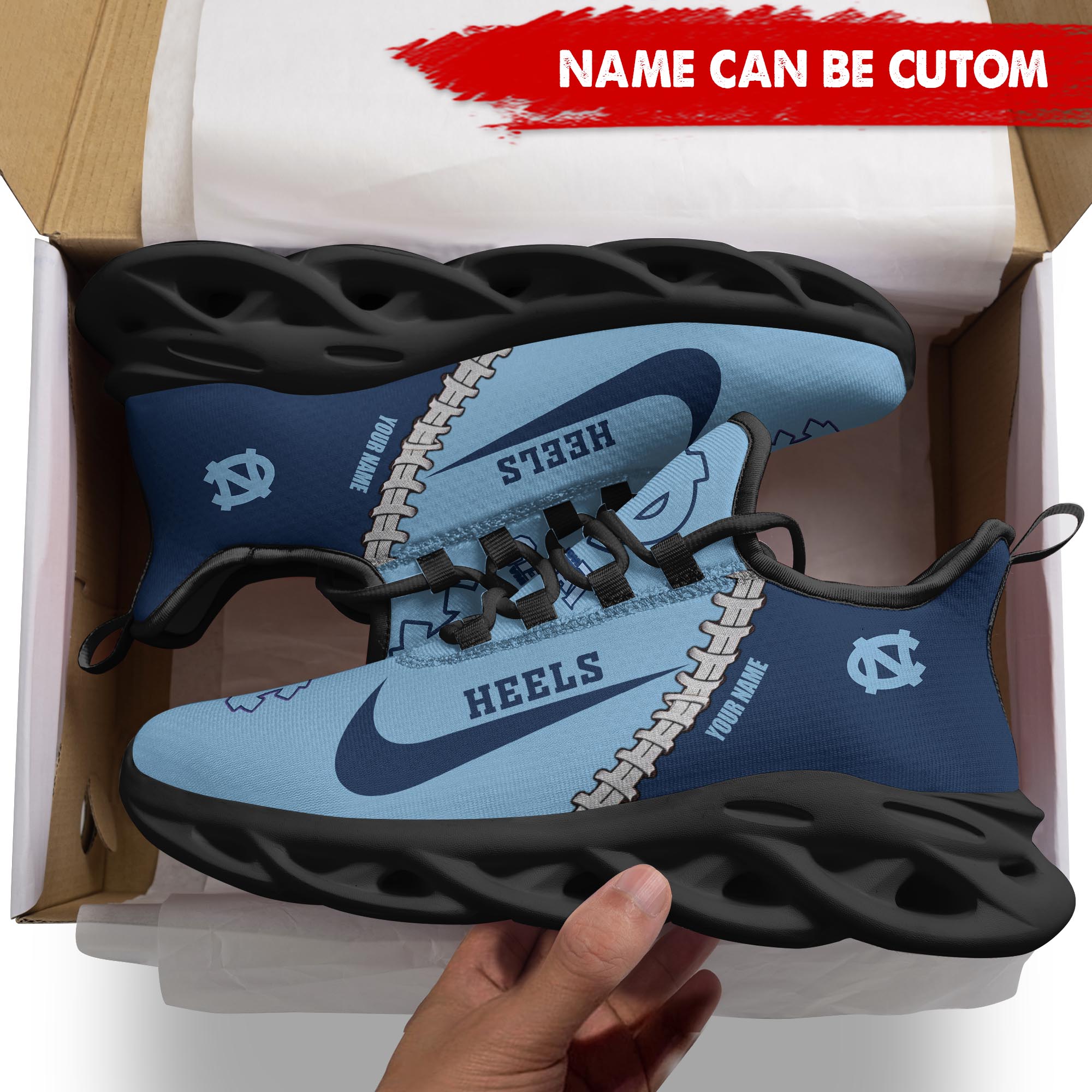 Ideafootwear North Carolina Tar Heels Max Soul Shoes Sneakers For Men And Women 2
