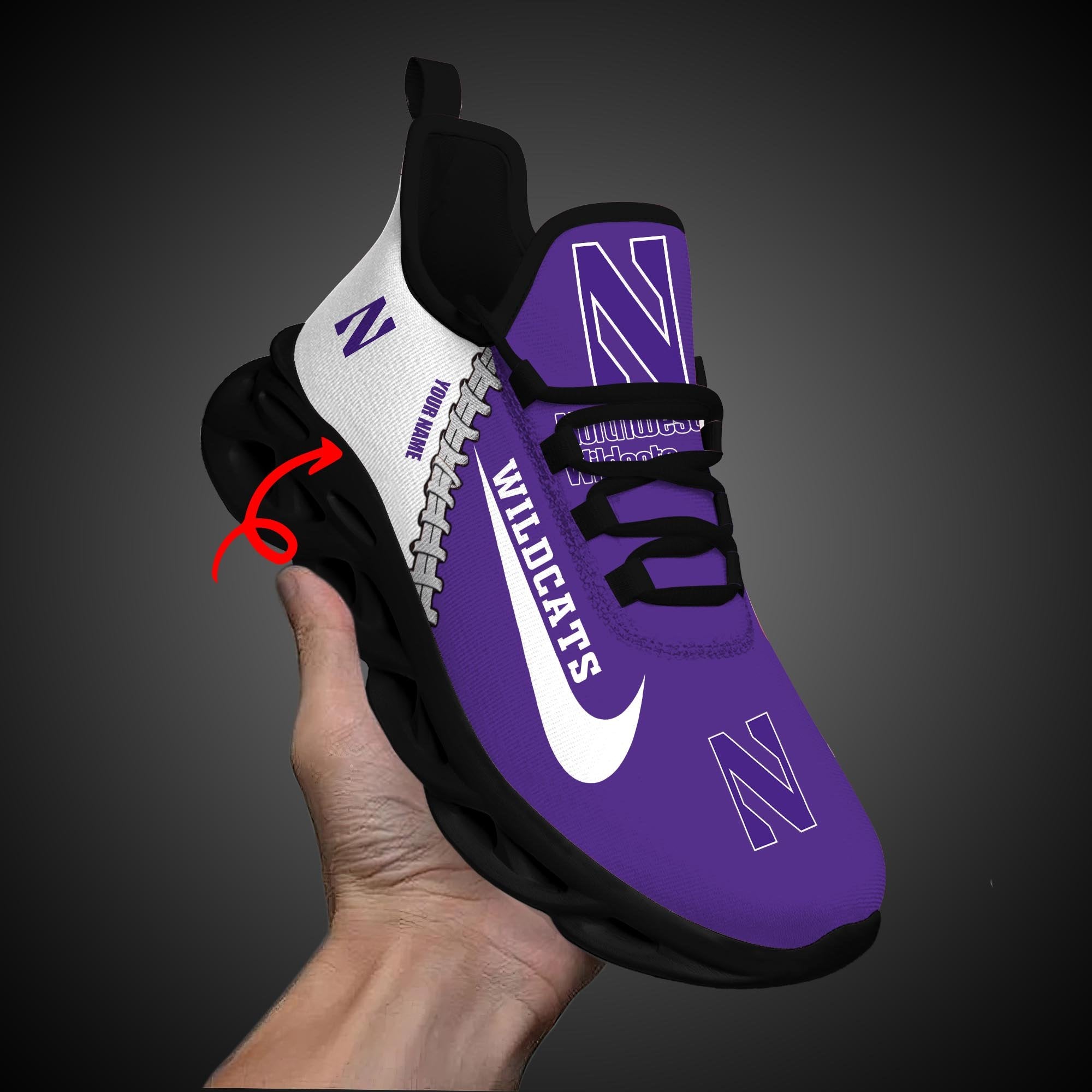 Ideafootwear Northwestern Wildcats Max Soul Shoes Sneakers For Men And Women 1