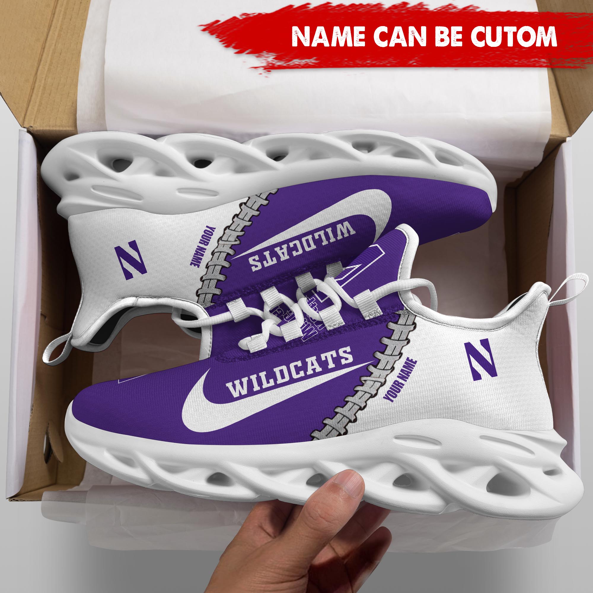 Ideafootwear Northwestern Wildcats Max Soul Shoes Sneakers For Men And Women 1