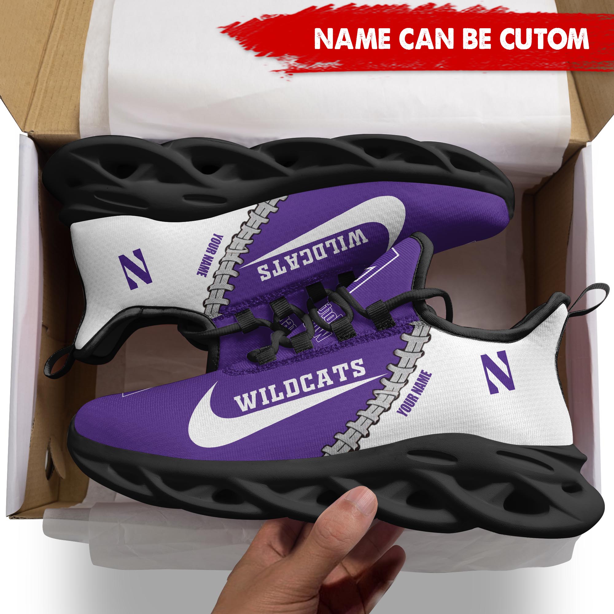 Ideafootwear Northwestern Wildcats Max Soul Shoes Sneakers For Men And Women 1