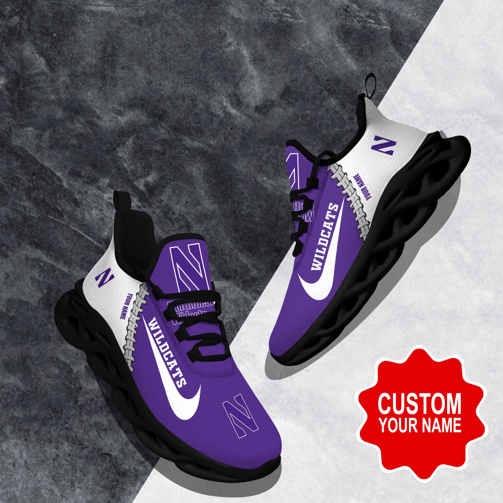 Ideafootwear Northwestern Wildcats Max Soul Shoes Sneakers For Men And Women 1