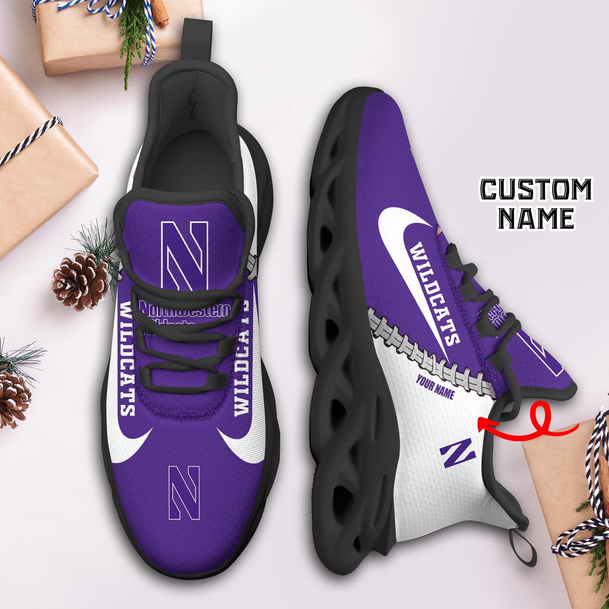 Ideafootwear Northwestern Wildcats Max Soul Shoes Sneakers For Men And Women 1