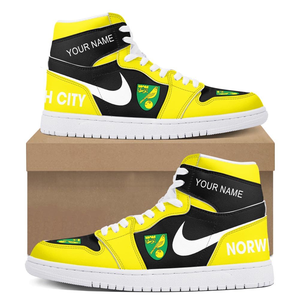 Ideafootwear Norwich City AJ1 High Sneakers Shoes For Men And Women 1