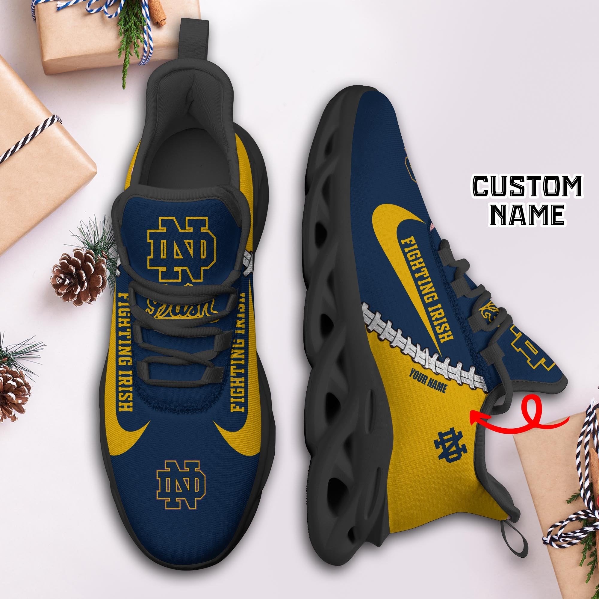 Ideafootwear Notre Dame Fighting Irish Max Soul Shoes Sneakers For Men And Women 2
