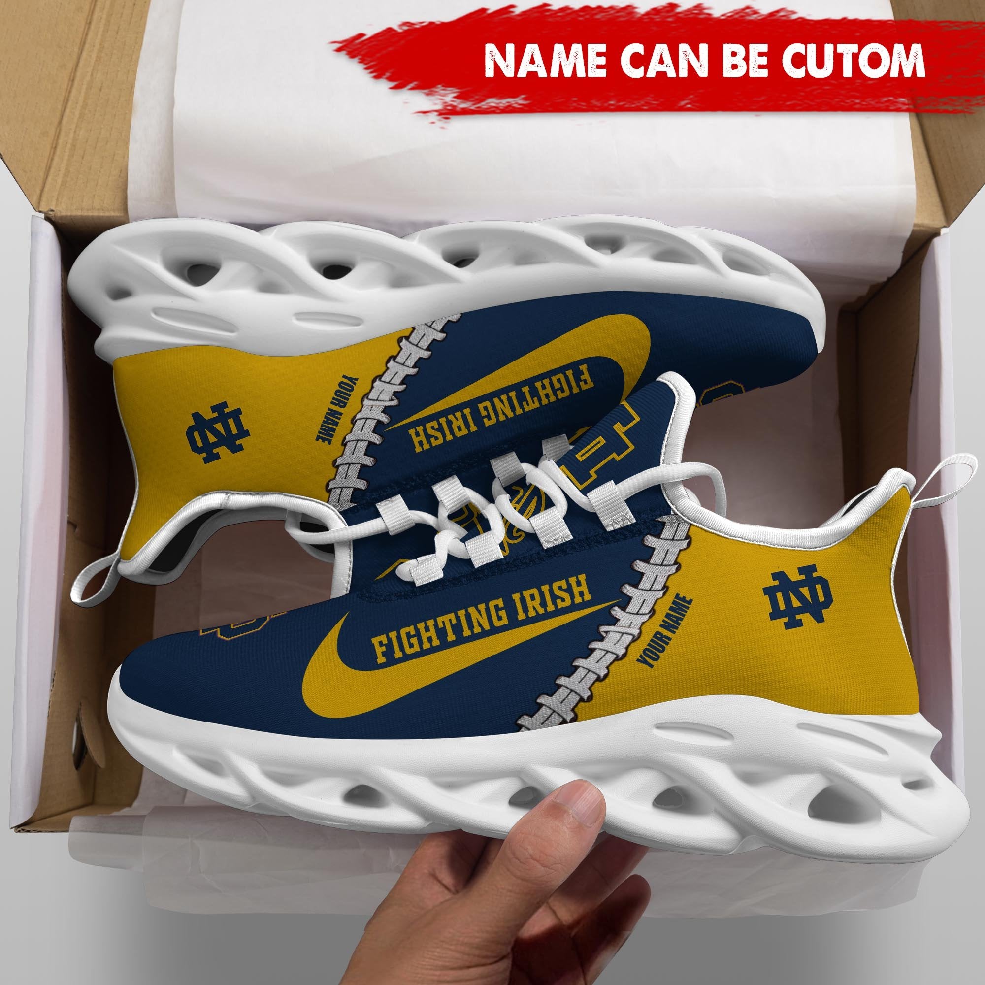 Ideafootwear Notre Dame Fighting Irish Max Soul Shoes Sneakers For Men And Women 2