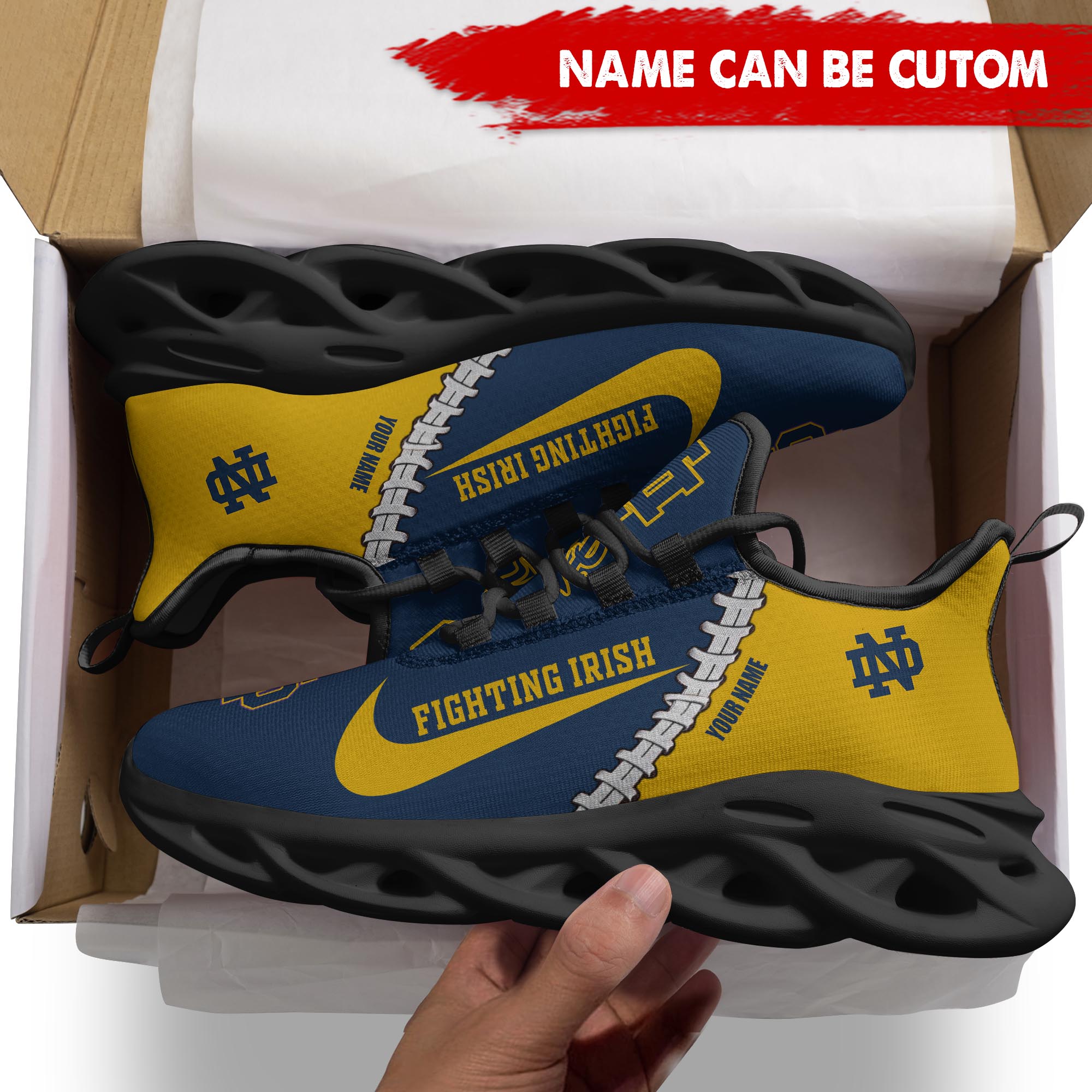 Ideafootwear Notre Dame Fighting Irish Max Soul Shoes Sneakers For Men And Women 2