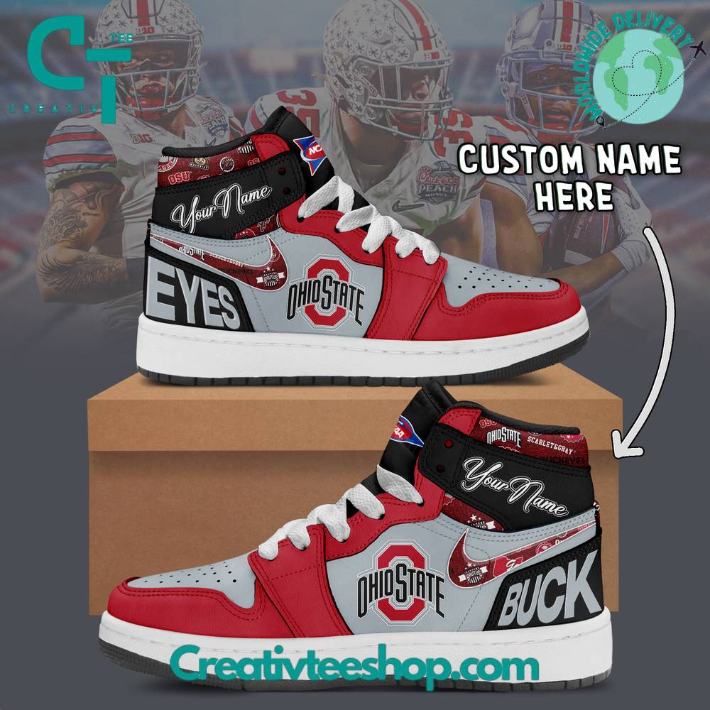 Ideafootwear Ohio State Buckeyes AJ1 High Sneakers Shoes For Men And Women 1