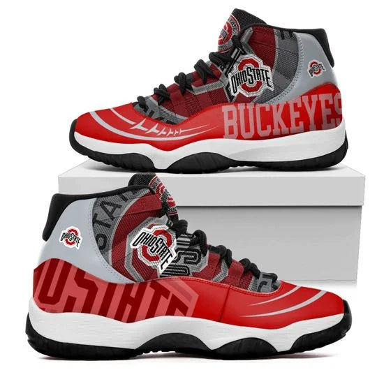 Ideafootwear Ohio State Buckeyes AJ13 Sneakers Shoes For Men And Women 12