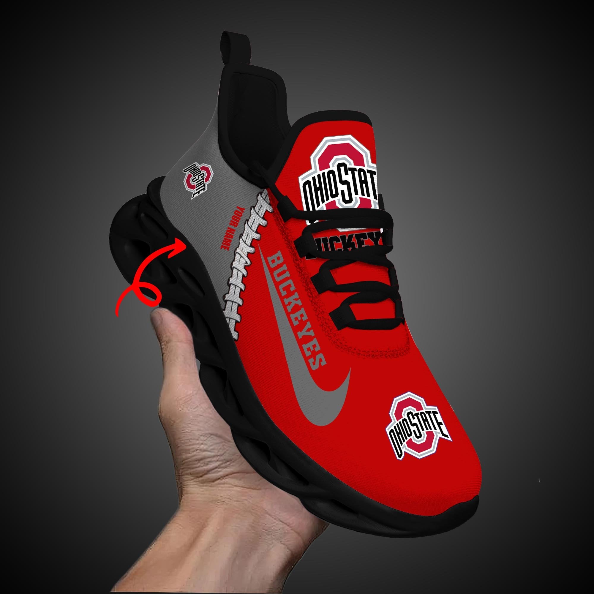 Ideafootwear Ohio State Buckeyes Max Soul Shoes Sneakers For Men And Women 3