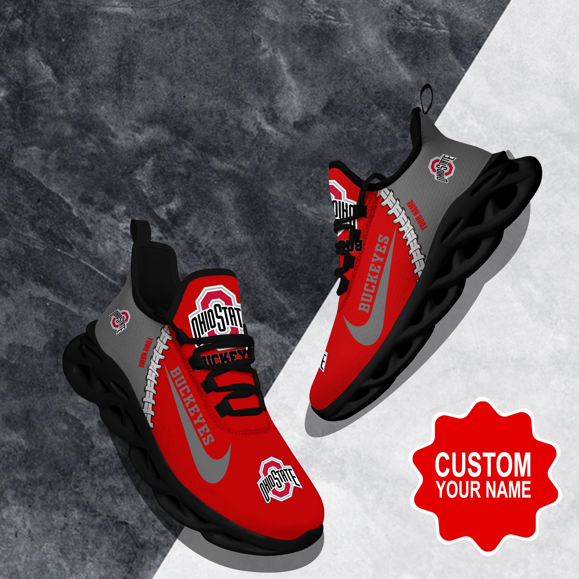 Ideafootwear Ohio State Buckeyes Max Soul Shoes Sneakers For Men And Women 3