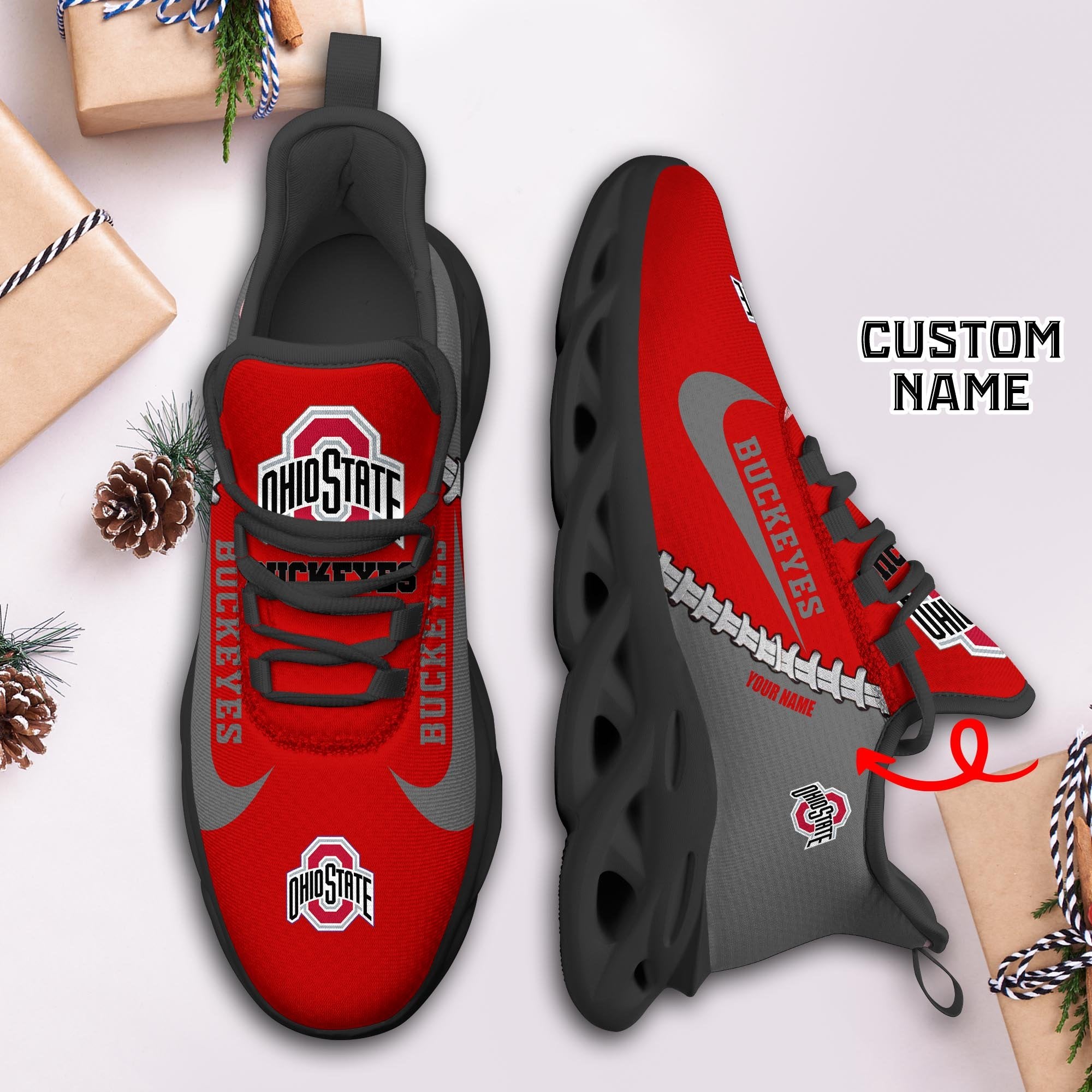 Ideafootwear Ohio State Buckeyes Max Soul Shoes Sneakers For Men And Women 3
