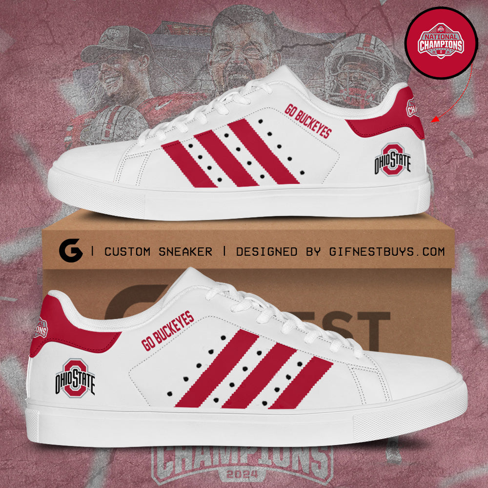 Ideafootwear Ohio State Buckeyes Skate Stan Shoes Sneakes For Men And Women 2