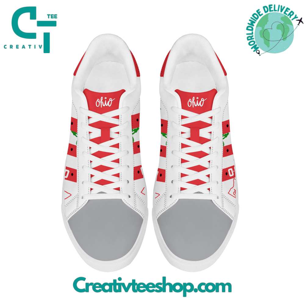 Ideafootwear Ohio State Buckeyes Skate Stan Shoes Sneakes For Men And Women 7