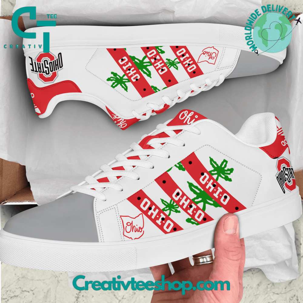 Ideafootwear Ohio State Buckeyes Skate Stan Shoes Sneakes For Men And Women 7
