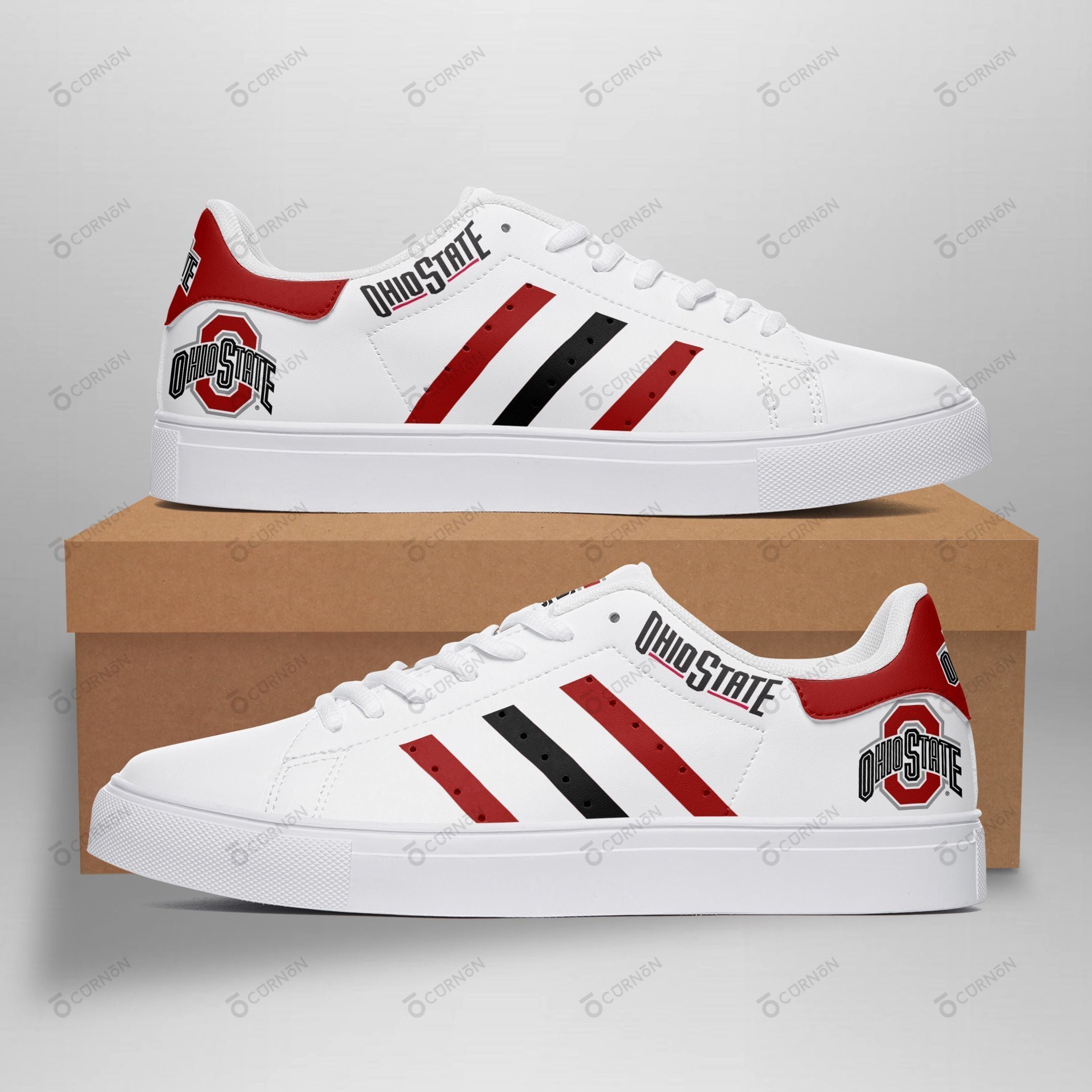 Ideafootwear Ohio State Buckeyes Skate Stan Shoes Sneakes For Men And Women 6