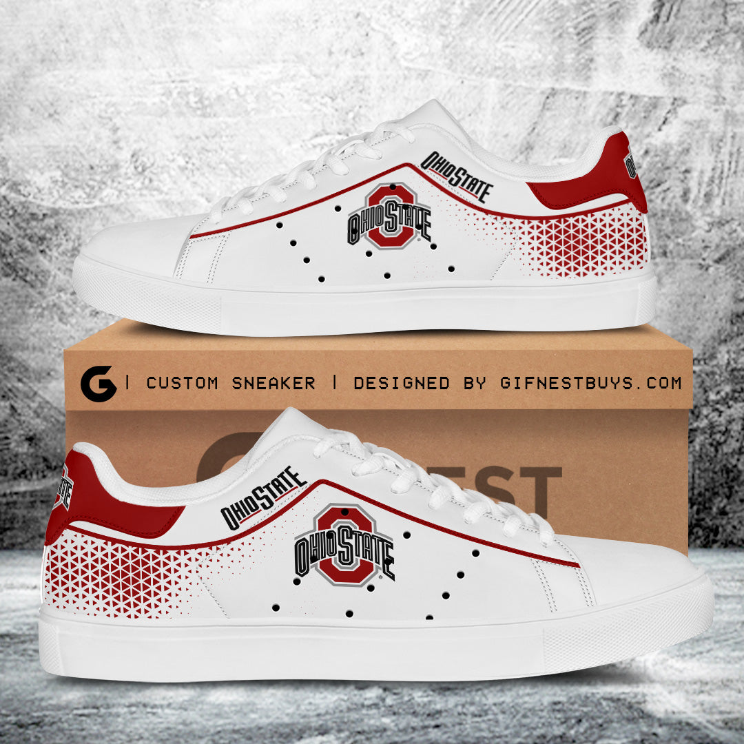 Ideafootwear Ohio State Buckeyes Skate Stan Shoes Sneakes For Men And Women 4