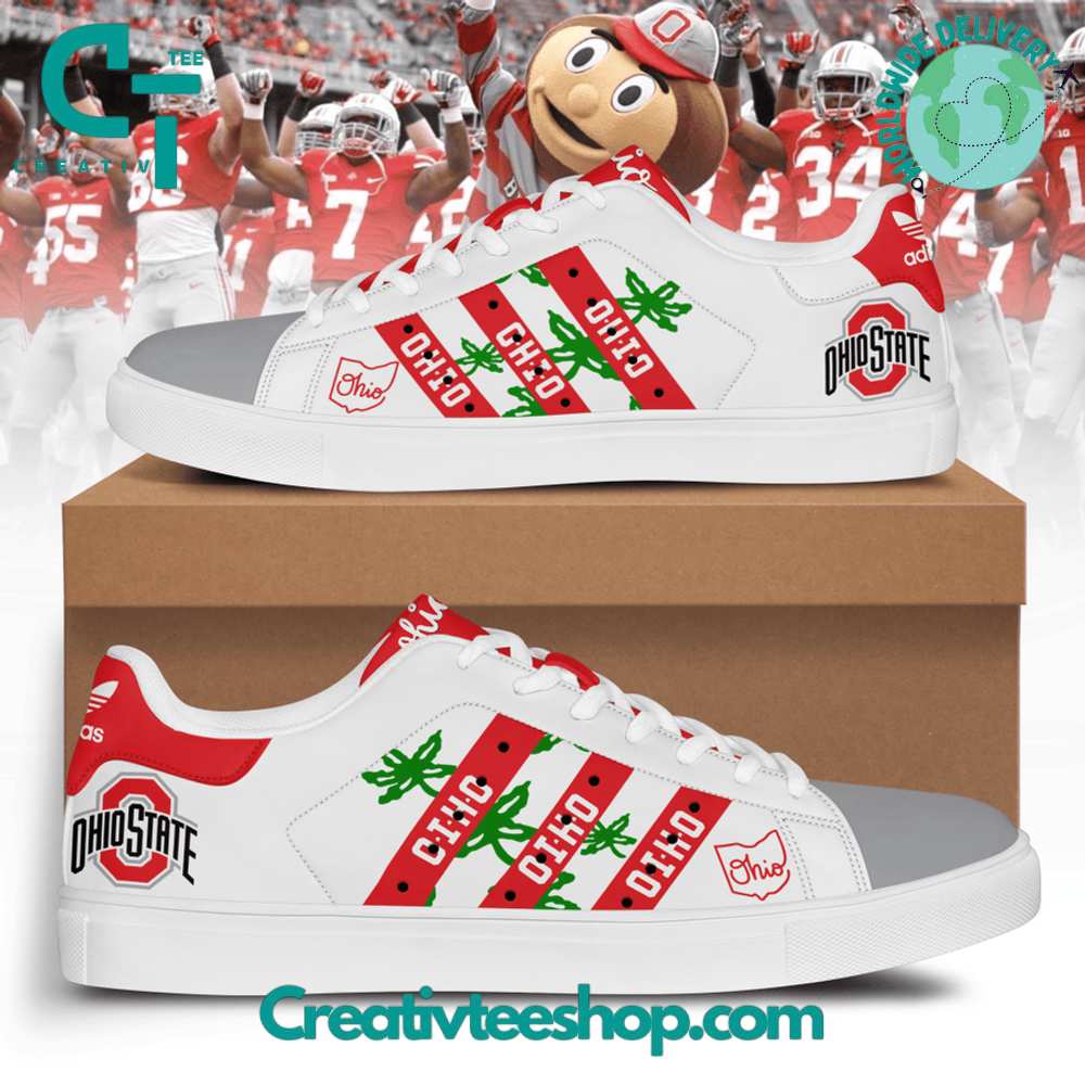 Ideafootwear Ohio State Buckeyes Skate Stan Shoes Sneakes For Men And Women 7