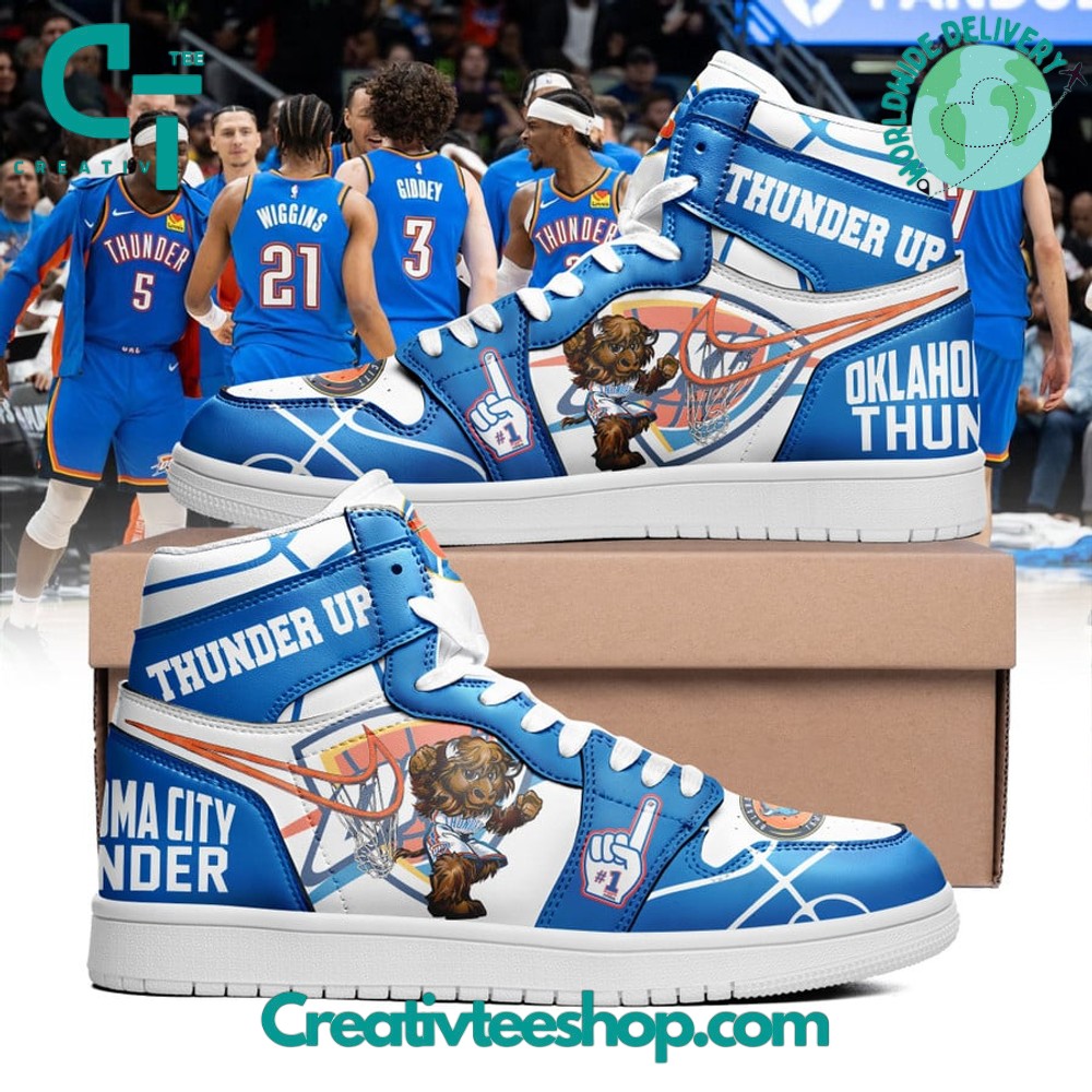 Ideafootwear Oklahoma City Thunder AJ1 High Sneakers Shoes For Men And Women 6