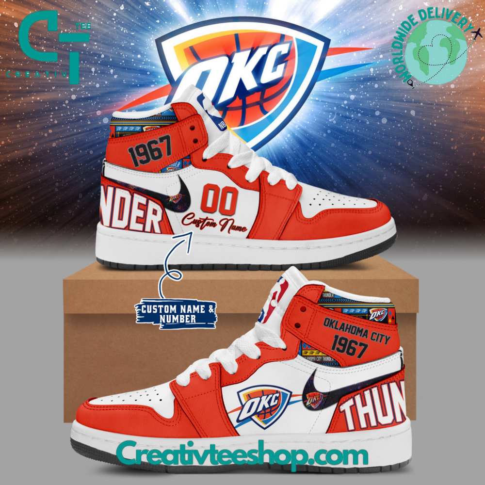 Ideafootwear Oklahoma City Thunder AJ1 High Sneakers Shoes For Men And Women 3