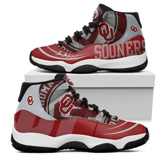 Ideafootwear Oklahoma Sooners AJ13 Sneakers Shoes For Men And Women 8