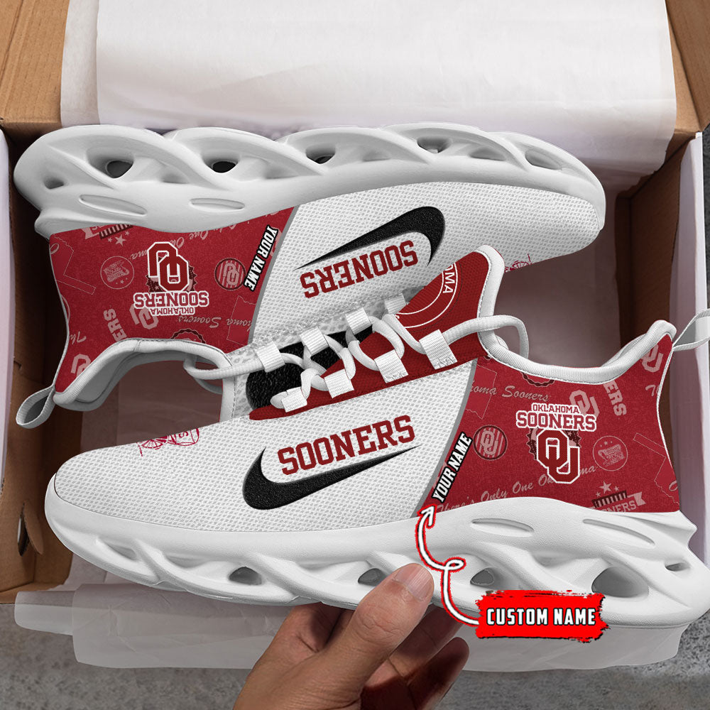Ideafootwear Oklahoma Sooners Max Soul Shoes Sneakers For Men And Women 1