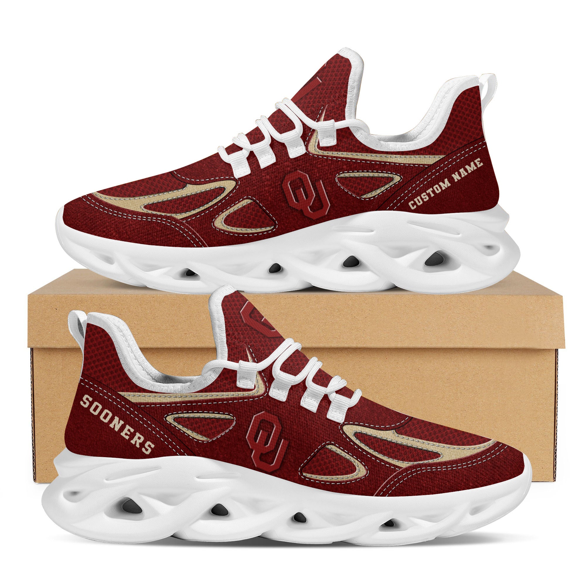Ideafootwear Oklahoma Sooners Max Soul Shoes Sneakers For Men And Women 4