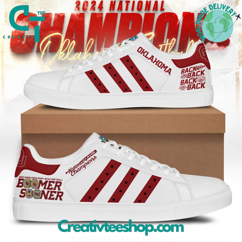 Ideafootwear Oklahoma Sooners Skate Stan Shoes Sneakes For Men And Women 1