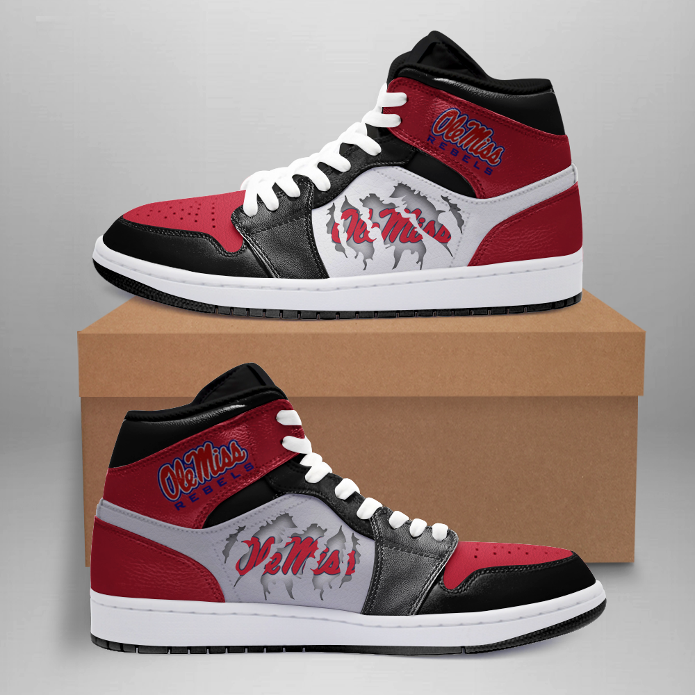 Ideafootwear Ole Miss Rebels AJ1 High Sneakers Shoes For Men And Women 3