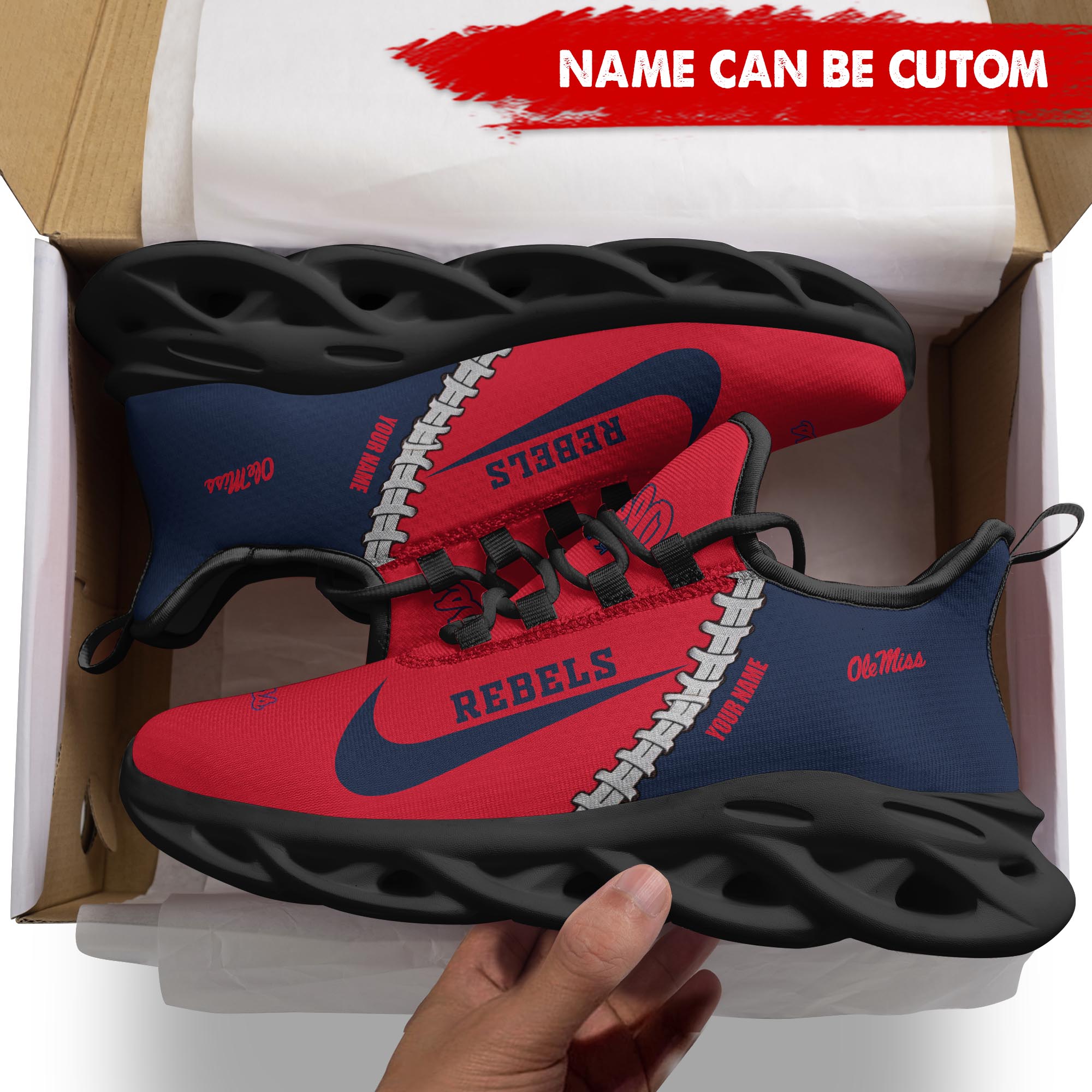 Ideafootwear Ole Miss Rebels Max Soul Shoes Sneakers For Men And Women 2