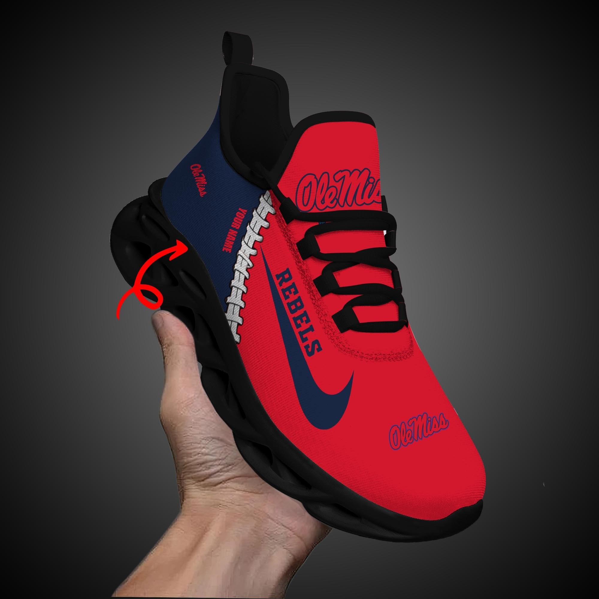 Ideafootwear Ole Miss Rebels Max Soul Shoes Sneakers For Men And Women 2