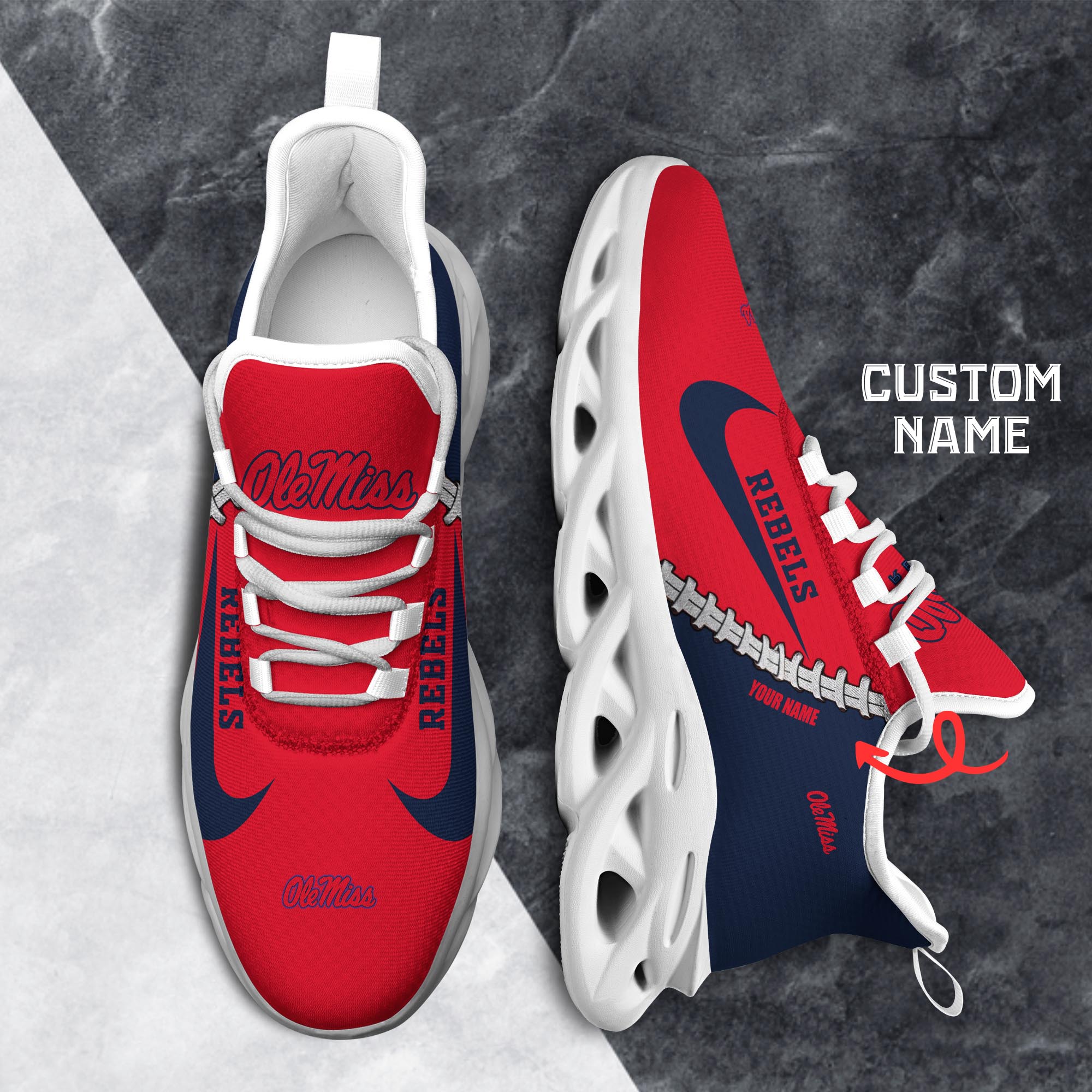 Ideafootwear Ole Miss Rebels Max Soul Shoes Sneakers For Men And Women 2