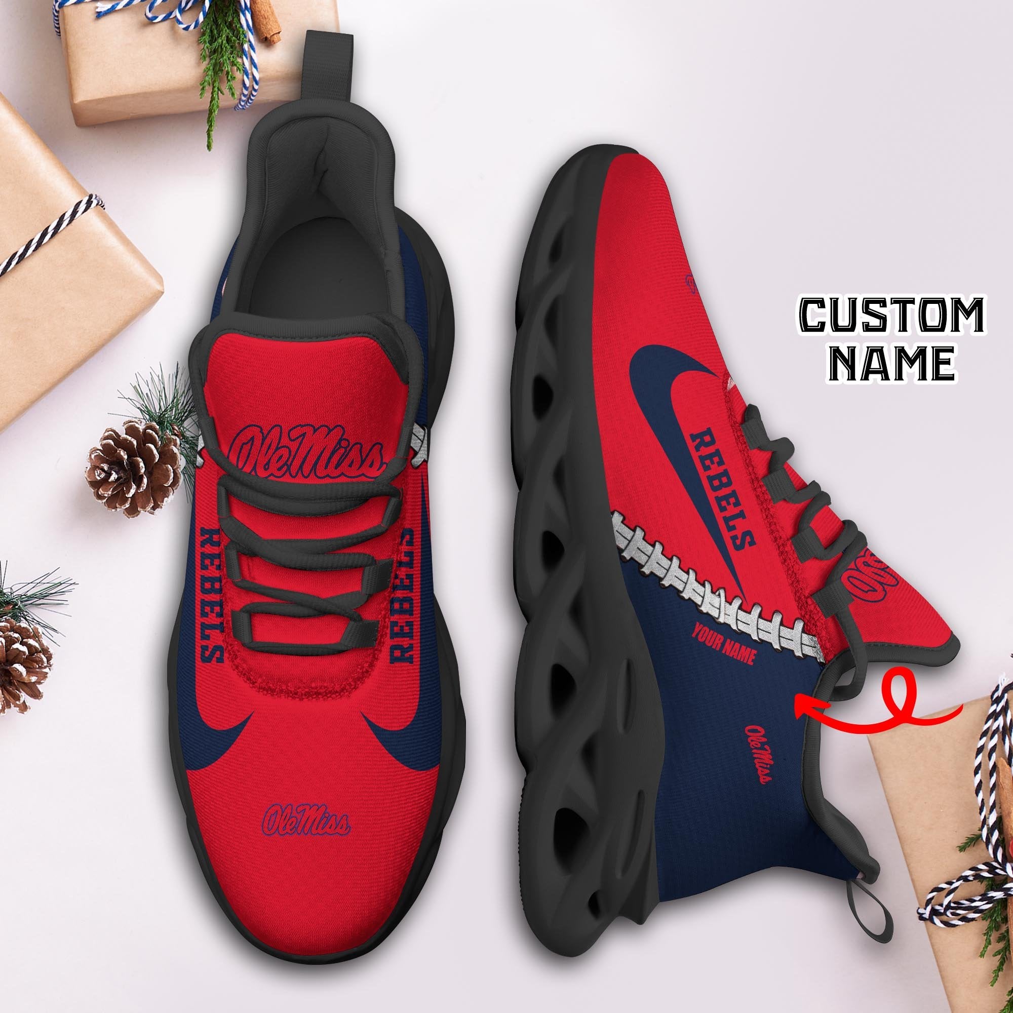 Ideafootwear Ole Miss Rebels Max Soul Shoes Sneakers For Men And Women 2