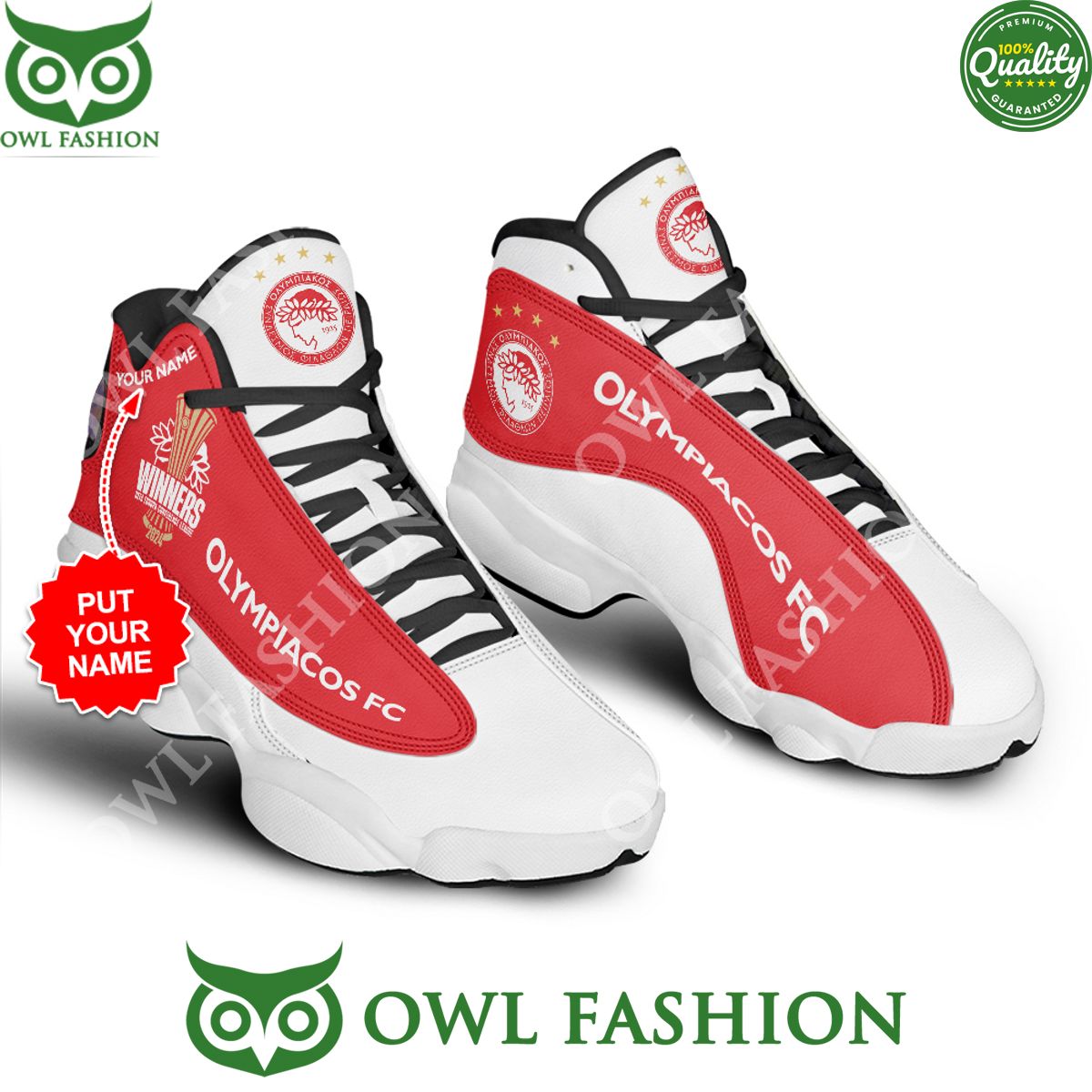 Ideafootwear Olympiacos F.C. AJ13 Sneakers Shoes For Men And Women 1