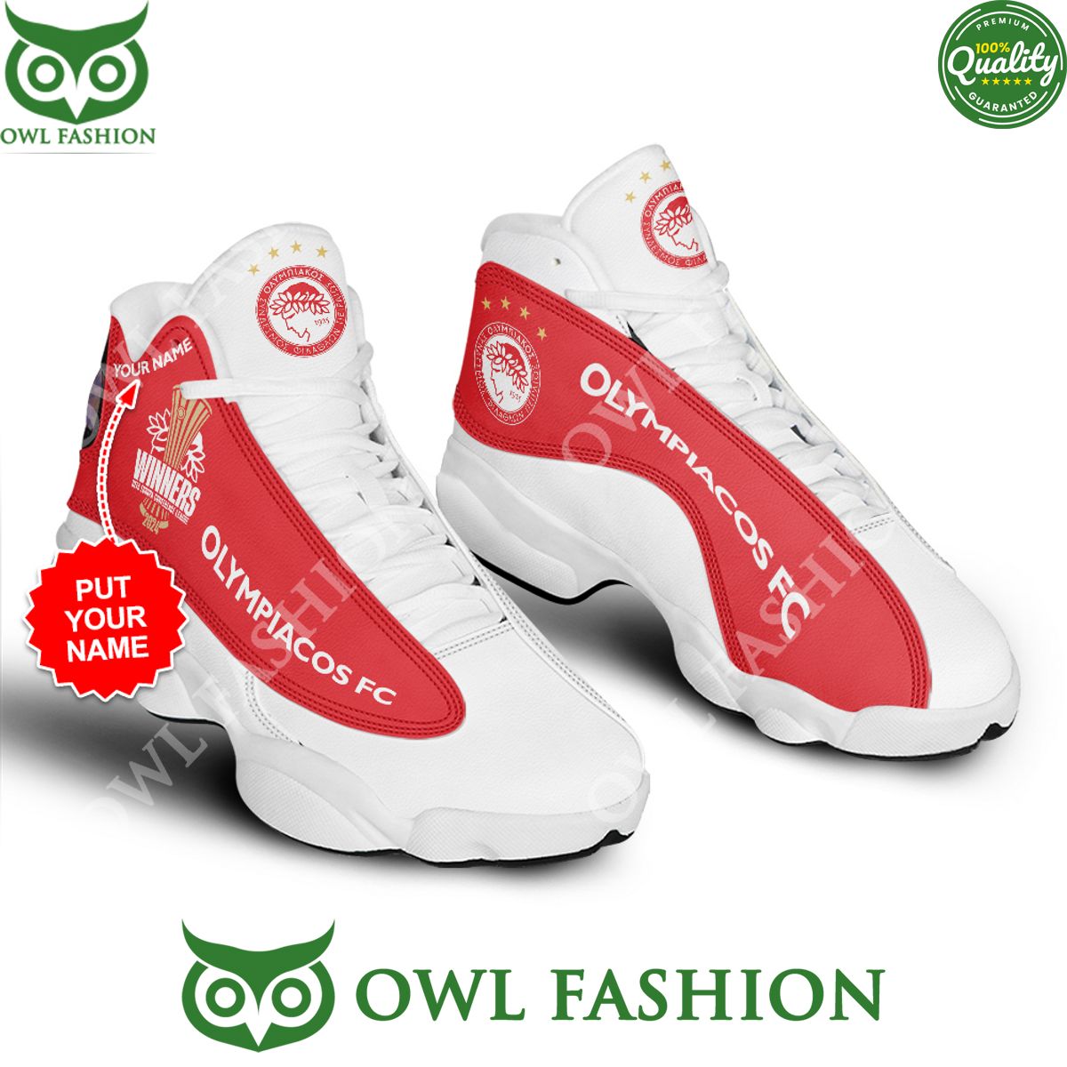Ideafootwear Olympiacos F.C. AJ13 Sneakers Shoes For Men And Women 2