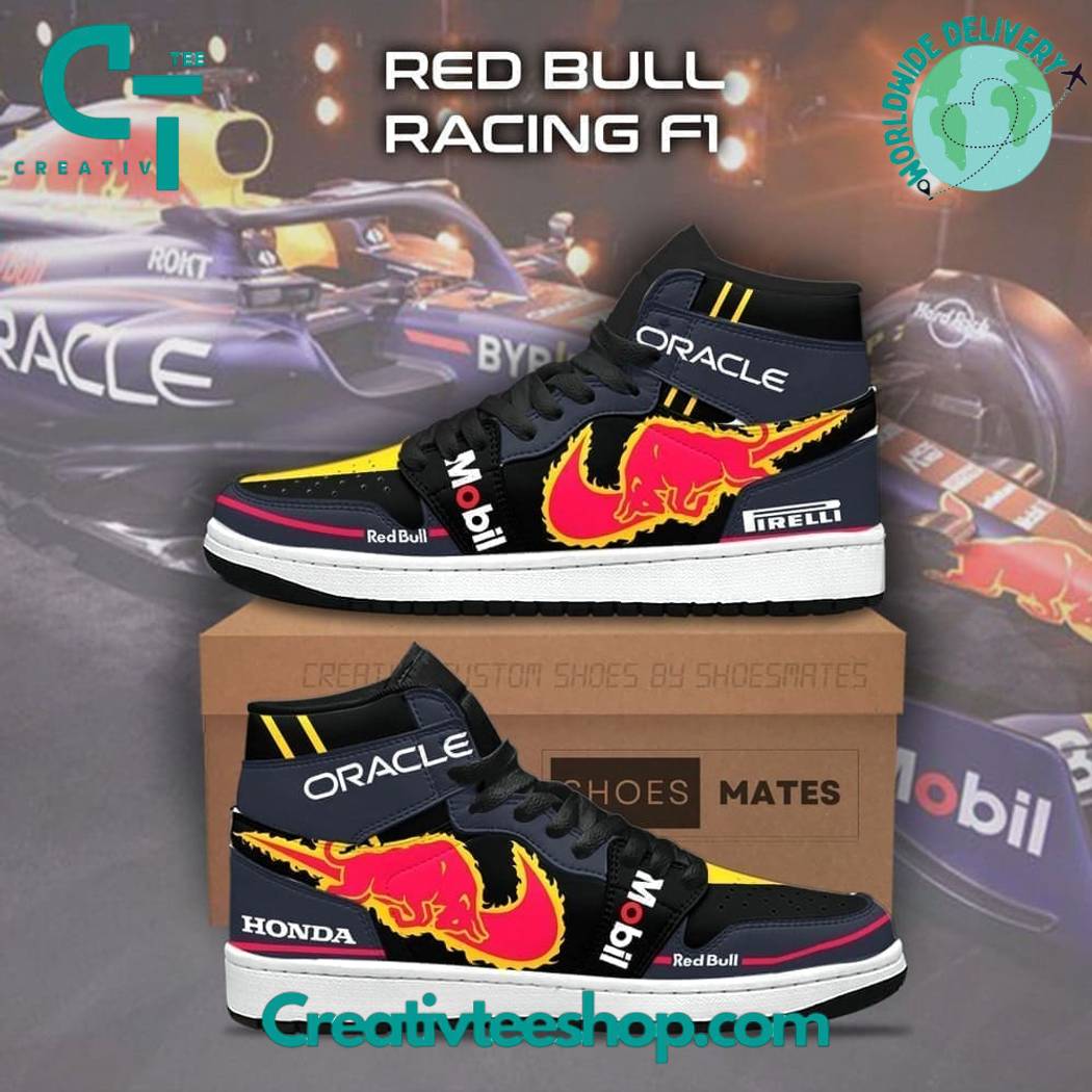 Ideafootwear Oracle Red Bull AJ1 High Sneakers Shoes For Men And Women 1