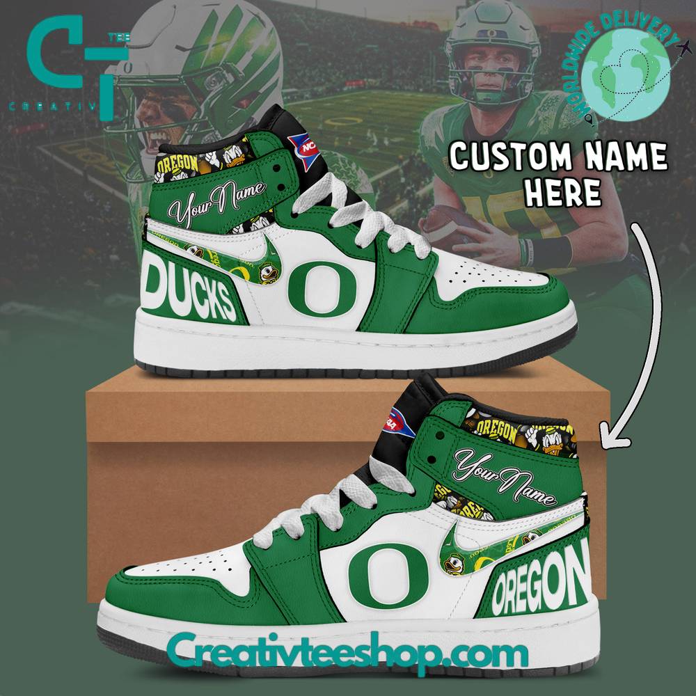 Ideafootwear Oregon Ducks AJ1 High Sneakers Shoes For Men And Women 3