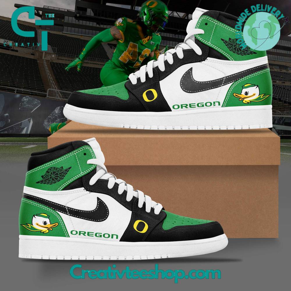 Ideafootwear Oregon Ducks AJ1 High Sneakers Shoes For Men And Women 7