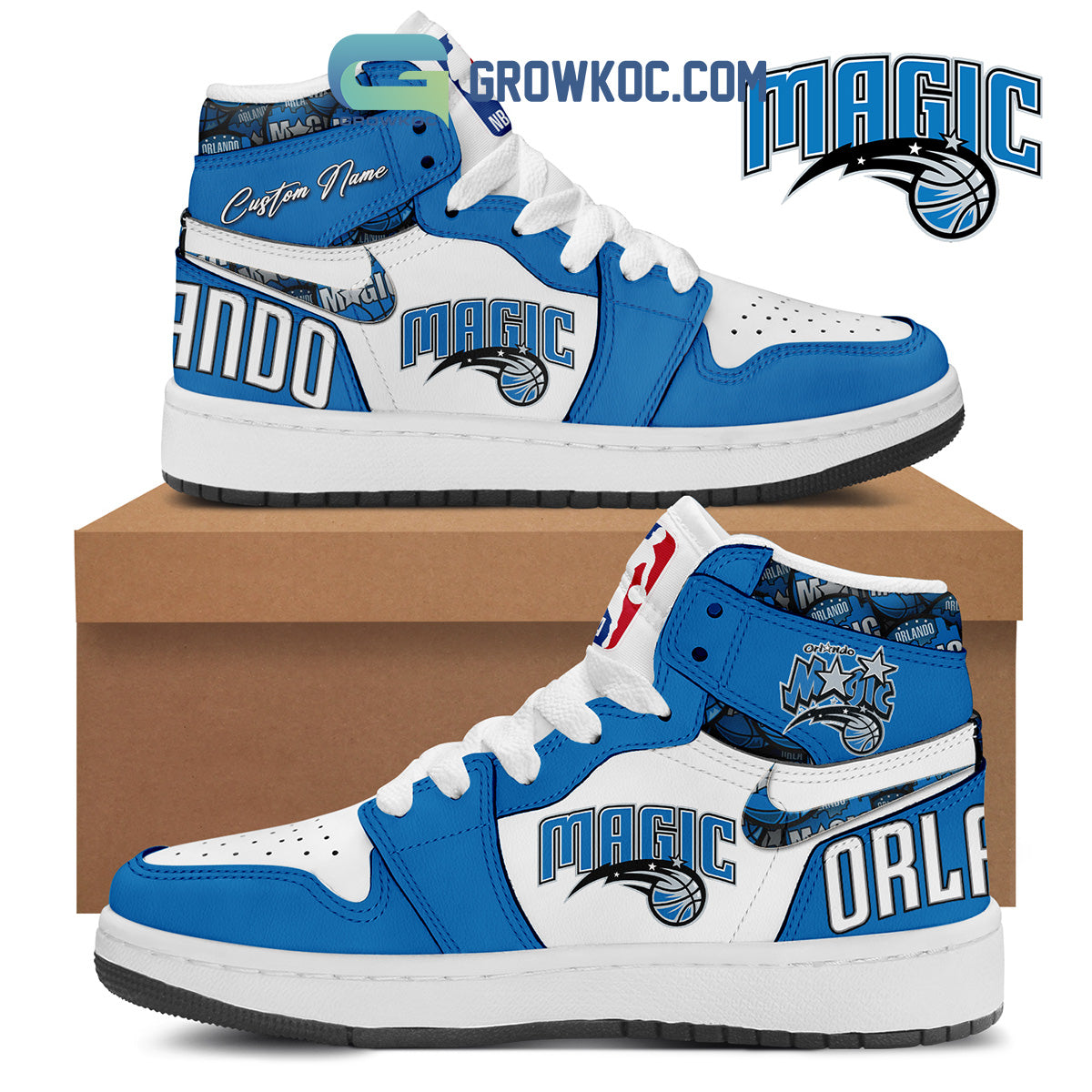 Ideafootwear Orlando Magic AJ1 High Sneakers Shoes For Men And Women 5