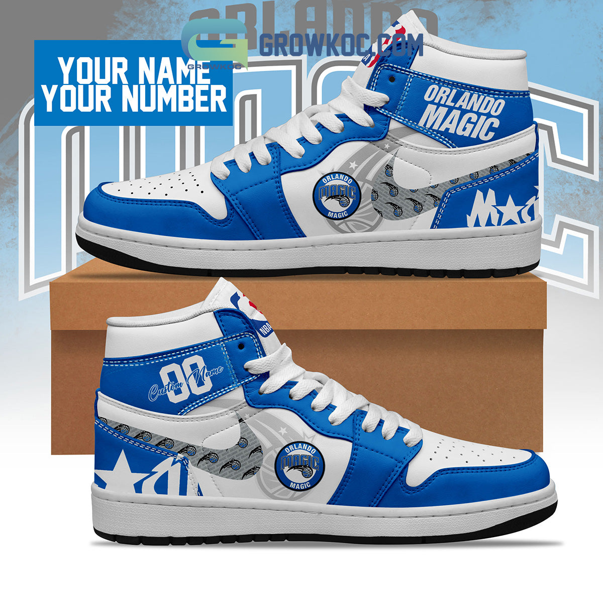 Ideafootwear Orlando Magic AJ1 High Sneakers Shoes For Men And Women 4