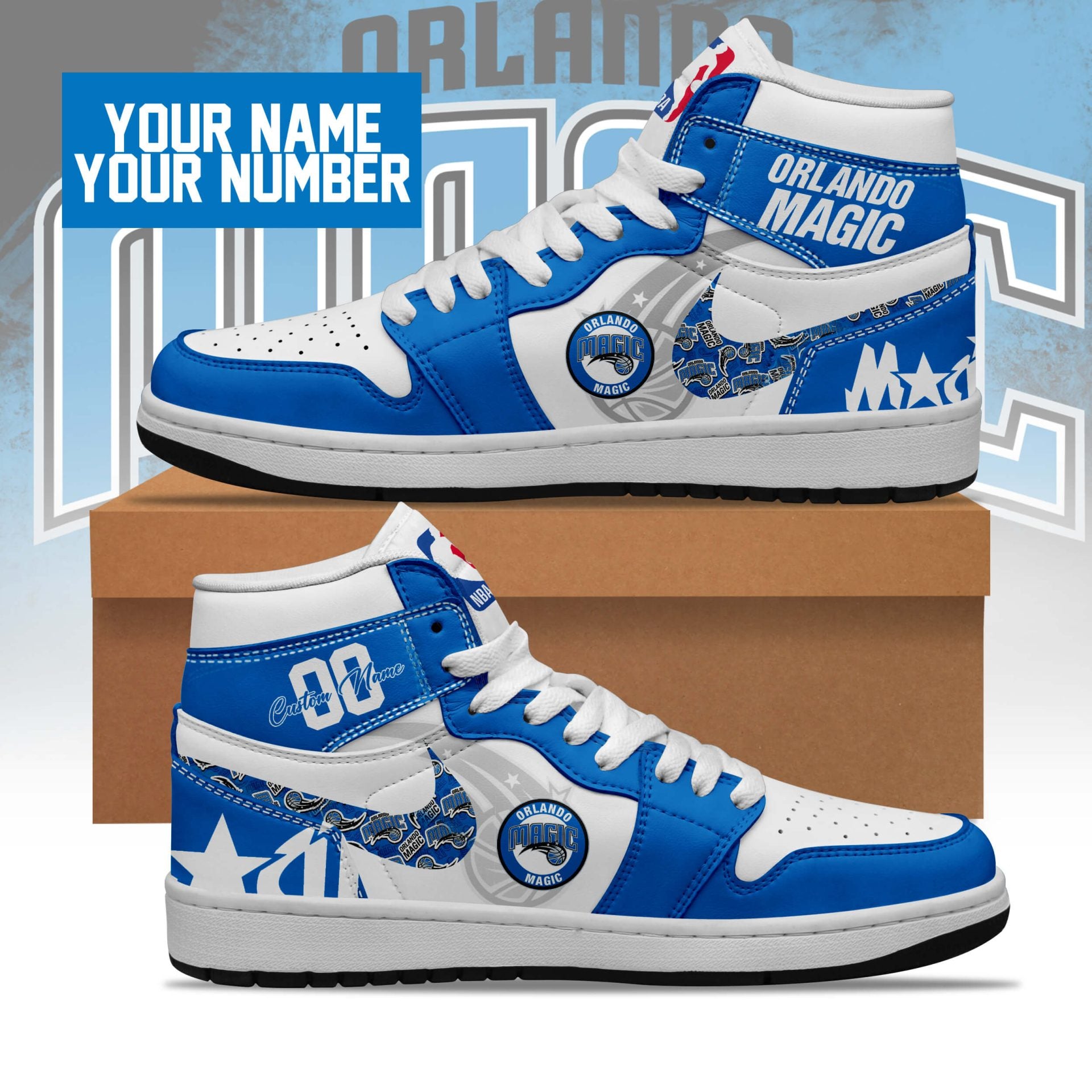 Ideafootwear Orlando Magic AJ1 High Sneakers Shoes For Men And Women 1