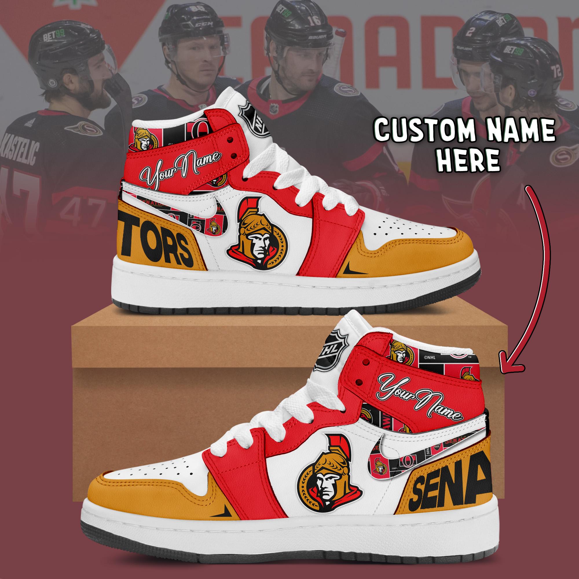 Ideafootwear Ottawa Senators AJ1 High Sneakers Shoes For Men And Women 2