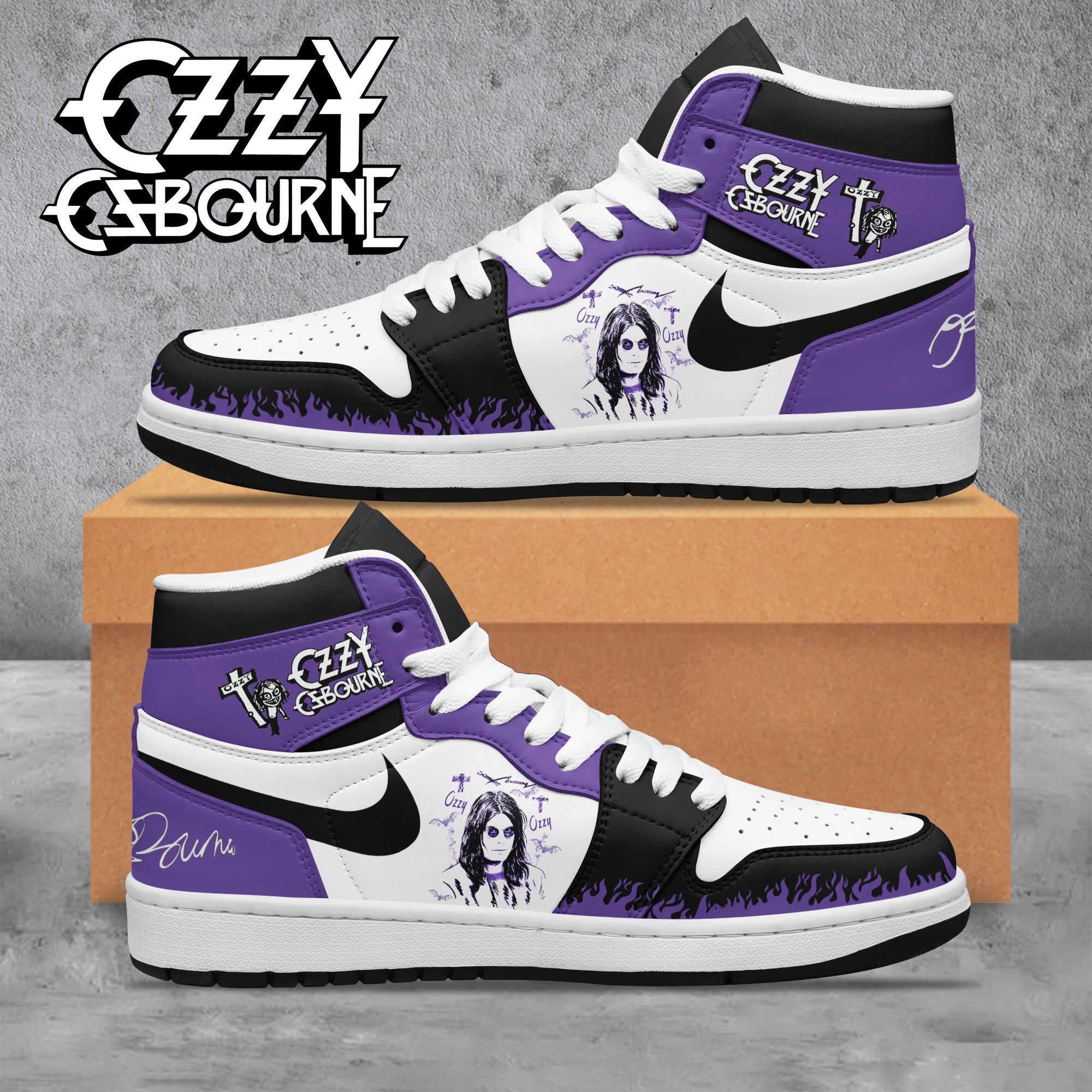 Ideafootwear Ozzy Osbourne AJ1 High Sneakers Shoes For Men And Women 4