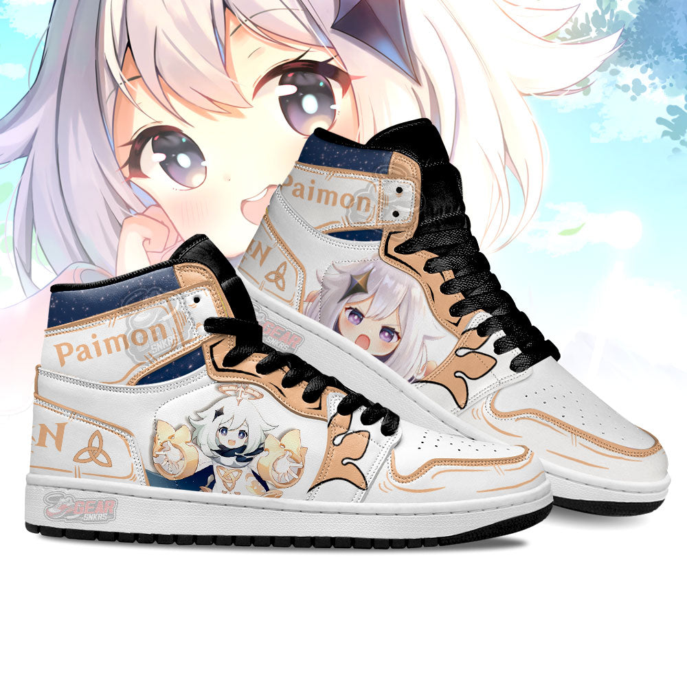 Ideafootwear Paimon Genshin Impact AJ1 High Sneakers Shoes For Men And Women 1