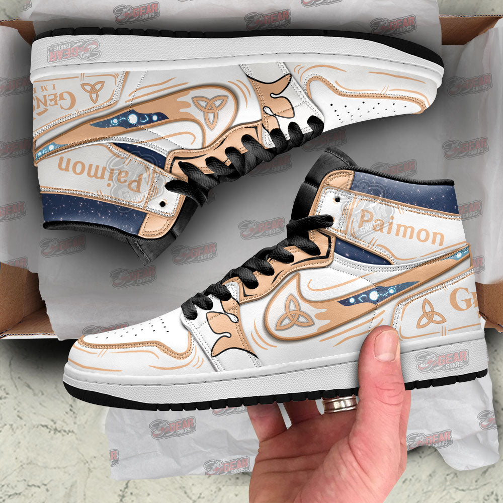 Ideafootwear Paimon Genshin Impact AJ1 High Sneakers Shoes For Men And Women 2