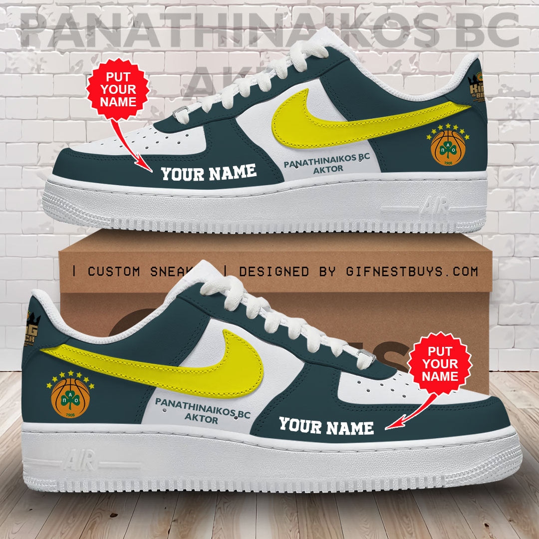 Ideafootwear Panathinaikos B.C. Air Low-Top Sneakers Shoes For Men And Women 1